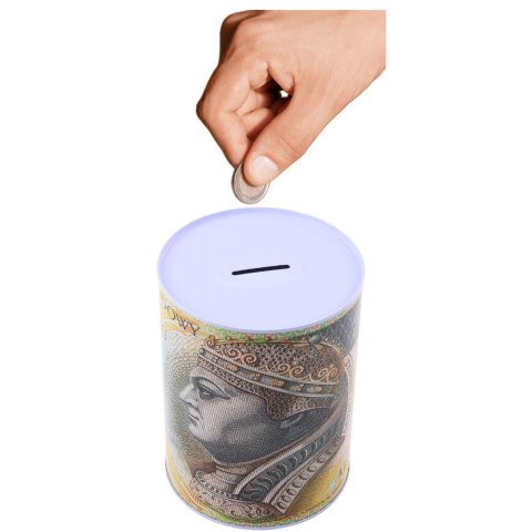 SKARBONKA METALOWA PUSZKA BANKNOT 200 ZŁOTYCH 16X12CM