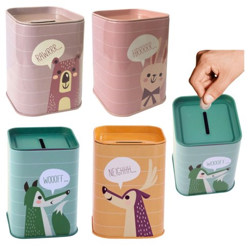 SKARBONKA ZWIERZĄTKO METALOWA NAUKA OSZCZĘDZANIA 11X8CM