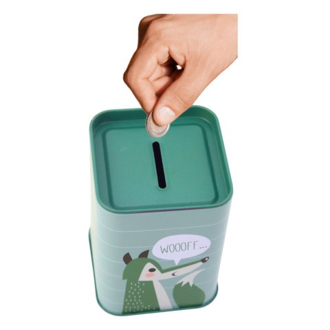 SKARBONKA ZWIERZĄTKO METALOWA NAUKA OSZCZĘDZANIA 11X8CM