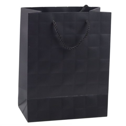 TORBA PREZENTOWA ELEGANCKA TŁOCZONE KWADRATY 23 X 18 X 10,5 CM