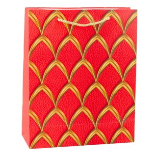 TORBA PREZENTOWA ELEGANCKA ZŁOTE ZDOBIENIA 32 X 26 X 12 CM