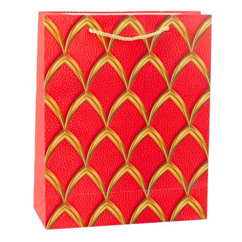 TORBA PREZENTOWA ELEGANCKA ZŁOTE ZDOBIENIA 32 X 26 X 12 CM