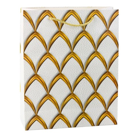 TORBA PREZENTOWA ELEGANCKA ZŁOTE ZDOBIENIA 32 X 26 X 12 CM