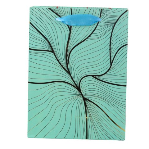 TORBA PREZENTOWA FALISTY ZŁOTY WZÓR MIX KOLOR 23 X 18 X 10 CM