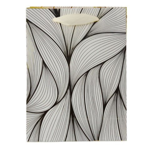 TORBA PREZENTOWA FALISTY ZŁOTY WZÓR MIX KOLOR 23 X 18 X 10 CM
