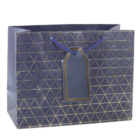 TORBA PREZENTOWA GEOMETRYCZNA ZŁOTE LINIE 23 X 18 X 10 CM