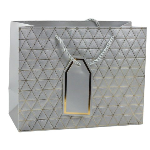 TORBA PREZENTOWA GEOMETRYCZNA ZŁOTE LINIE 23 X 18 X 10 CM