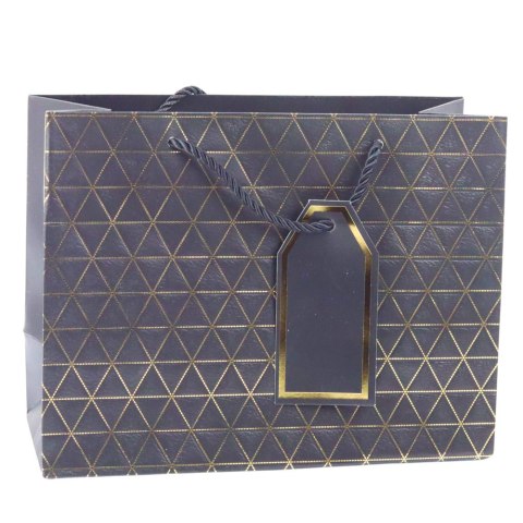TORBA PREZENTOWA GEOMETRYCZNA ZŁOTE LINIE 23 X 18 X 10 CM