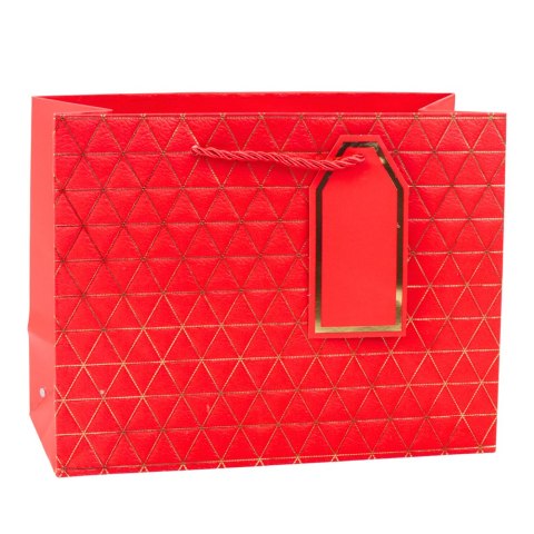 TORBA PREZENTOWA GEOMETRYCZNA ZŁOTE LINIE 23 X 18 X 10 CM