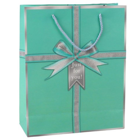 TORBA PREZENTOWA KOKARDA JUST FOR YOU 32 X 26 X 12 CM