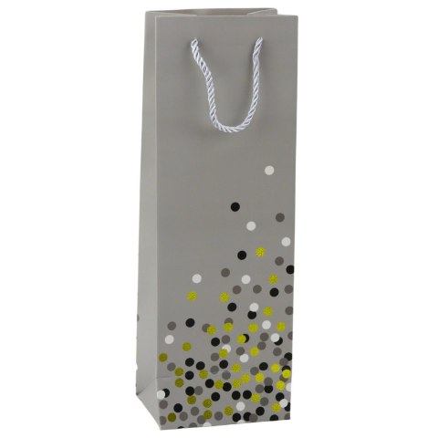TORBA PREZENTOWA NA BUTELKĘ WINO W KROPKI 36 X 12 X 9CM