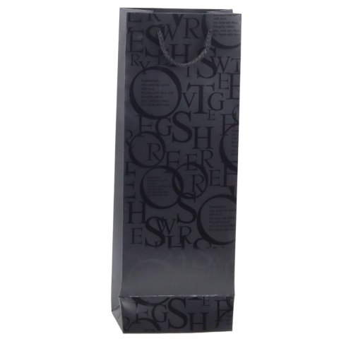 TORBA PREZENTOWA NA BUTELKĘ WINO WZÓR Z NAPISAMI 35 X 12 X 9 CM