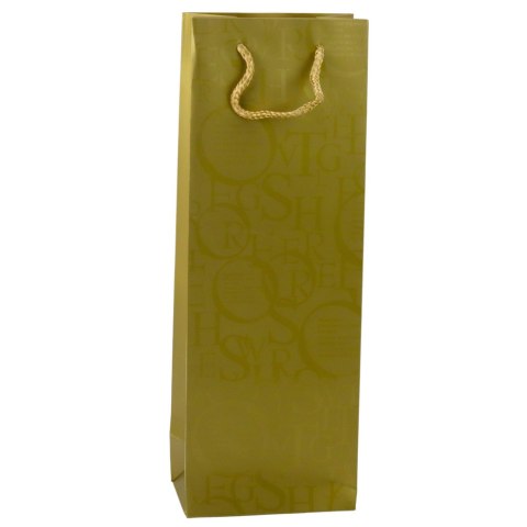 TORBA PREZENTOWA NA BUTELKĘ WINO WZÓR Z NAPISAMI 35 X 12 X 9 CM