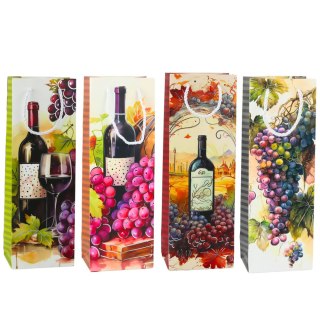TORBA PREZENTOWA NA WINO BUTELKĘ PAPIEROWA 35 X 12 X 9 CM