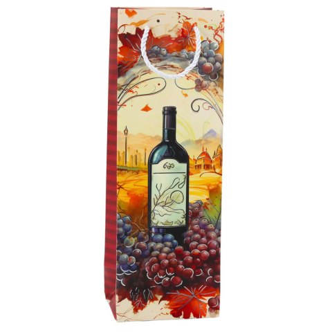 TORBA PREZENTOWA NA WINO BUTELKĘ PAPIEROWA 35 X 12 X 9 CM