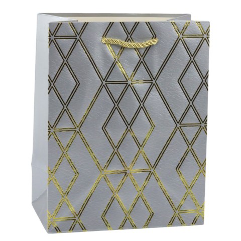 TORBA PREZENTOWA PAPIEROWA ELEGANCKA ZŁOTE WZORY 23 X 18 X 10,5 CM