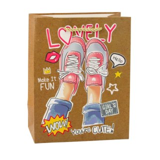 TORBA PREZENTOWA PAPIEROWA KOLOROWE MOTYWY 23 X 18 X 10,5 CM