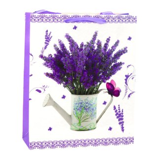 TORBA PREZENTOWA PAPIEROWA LAWENDA 32 X 26 X 12 CM