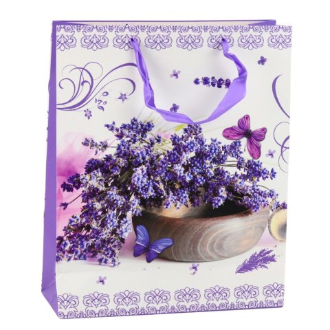 TORBA PREZENTOWA PAPIEROWA LAWENDA 32 X 26 X 12 CM