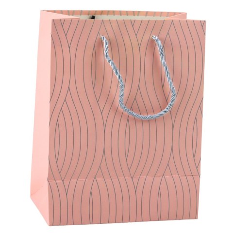 TORBA PREZENTOWA PAPIEROWA SREBRNE LINIE FALISTE 23 X 18 X 10,5 CM