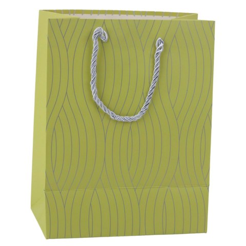 TORBA PREZENTOWA PAPIEROWA SREBRNE LINIE FALISTE 23 X 18 X 10,5 CM