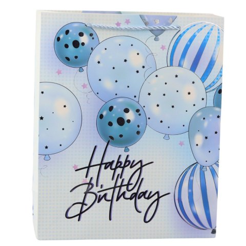 TORBA PREZENTOWA URODZINOWA BALONY HAPPY BIRTHDAY 32 X 26 X 12 CM