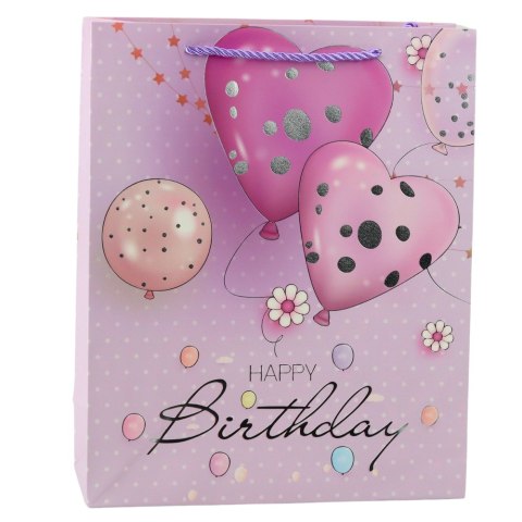 TORBA PREZENTOWA URODZINOWA BALONY HAPPY BIRTHDAY 32 X 26 X 12 CM