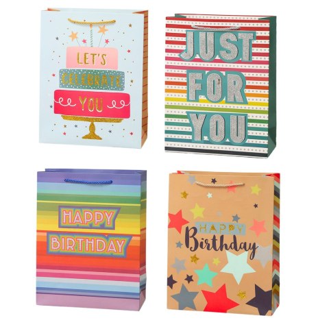 TORBA PREZENTOWA URODZINOWA HAPPY BIRTHDAY 23 X 18 X 10CM