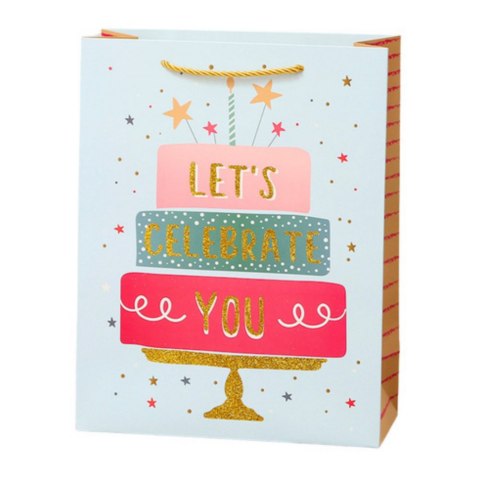 TORBA PREZENTOWA URODZINOWA HAPPY BIRTHDAY 23 X 18 X 10CM