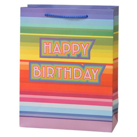 TORBA PREZENTOWA URODZINOWA HAPPY BIRTHDAY 23 X 18 X 10CM
