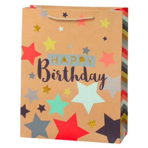 TORBA PREZENTOWA URODZINOWA HAPPY BIRTHDAY 23 X 18 X 10CM