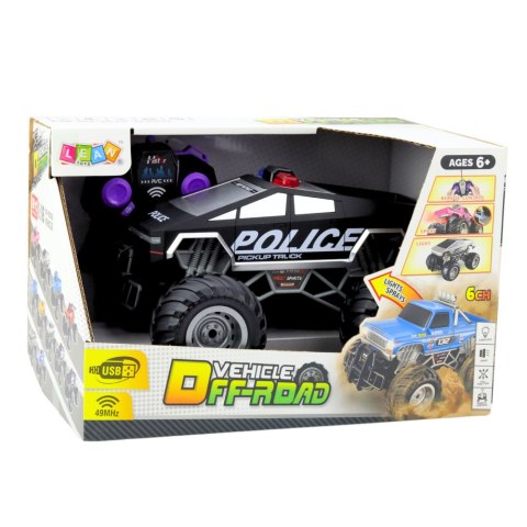 AUTO TERENOWE POLICYJNE OFF-ROAD RC ZDALNIE STEROWANE CZARNE 1:16