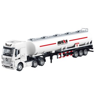 CIĘŻARÓWKA CYSTERNA METALOWA RUCHOME ELEMENTY BIAŁA 1:50