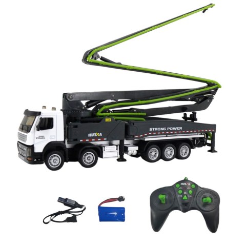 CIĘŻARÓWKA POMOGRUSZKA BETONOWA ZDALNIE STEROWANA RC HUINA SZARA 1:18