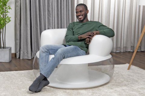 DMUCHANY FOTEL BIAŁY 112 X 112 X 70 CM BESTWAY 75138