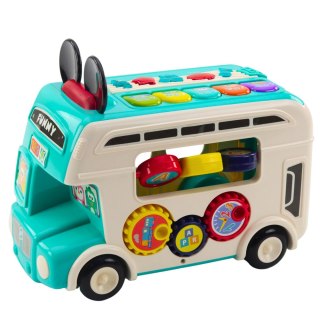 INTERAKTYWNY AUTOBUS EDUKACYJNY SORTER ŚWIATŁA DŹWIĘKI TURKUSOWY