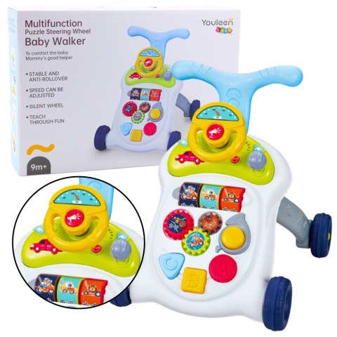 INTERAKTYWNY CHODZIK PCHACZ KIEROWNICA ŚWIATŁA DŹWIĘKI