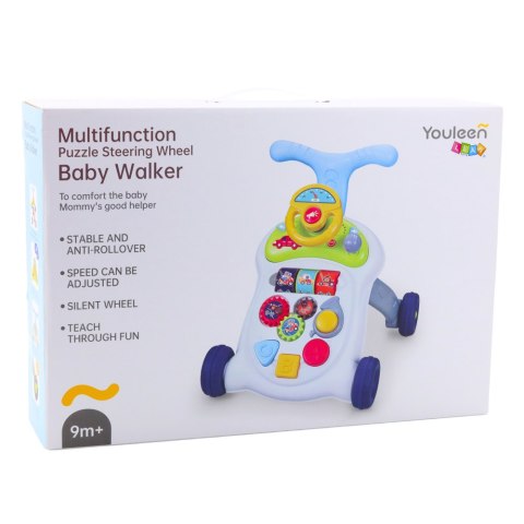 INTERAKTYWNY CHODZIK PCHACZ KIEROWNICA ŚWIATŁA DŹWIĘKI