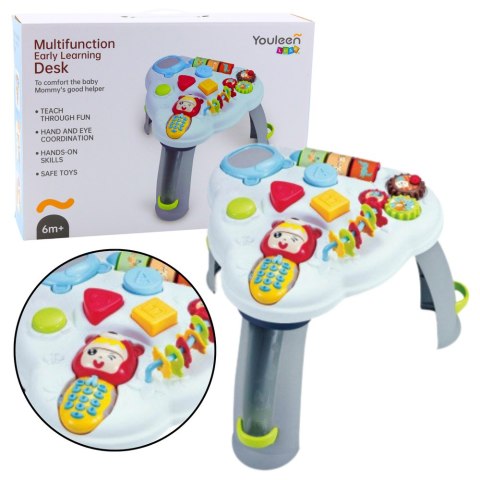 INTERAKTYWNY STOLIK EDUKACYJNY TRÓJKĄTNY TELEFON ŚWIATŁA DŹWIĘKI