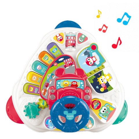 INTERAKTYWNY STOLIK EDUKACYJNY Z KIEROWNICĄ TRÓJKĄTNY KOLOROWY