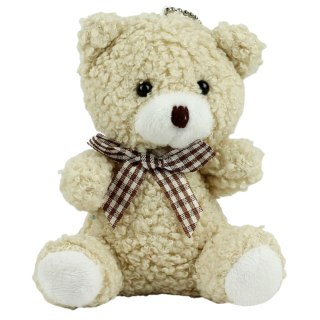 MIŚ PLUSZOWY BRELOK ZAWIESZKA OZDOBA BEŻOWY 8CM