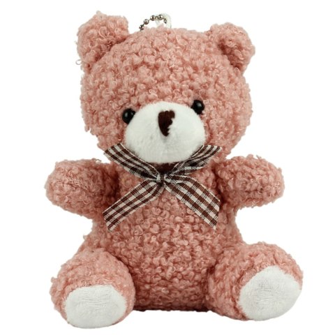 MIŚ PLUSZOWY BRELOK ZAWIESZKA OZDOBA RÓŻOWY 8CM