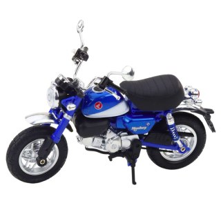 MOTOCYKL RETRO KLASYCZNY METALOWY ŚWIATŁA NIEBIESKI 1:12