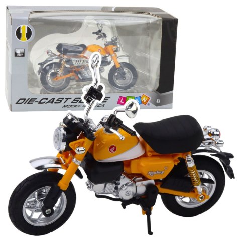 MOTOCYKL RETRO KLASYCZNY METALOWY ŚWIATŁA ŻÓŁTY 1:12