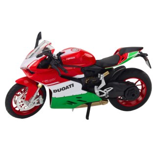 MOTOCYKL SPORTOWY METALOWY CZERWONO ZIELONY ŚWIATŁA DŹWIĘKI 1:12