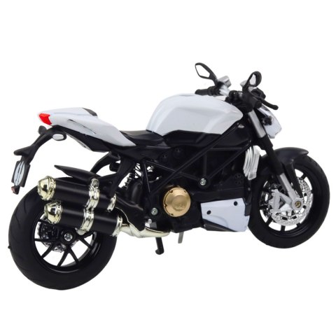 MOTOCYKL SPORTOWY METALOWY ŚWIATŁA DŹWIĘKI BIAŁY 1:12