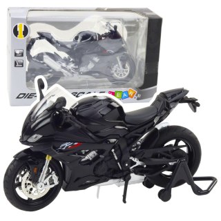 MOTOCYKL SPORTOWY METALOWY ŚWIATŁA DŹWIĘKI CZARNY S1000 1:12