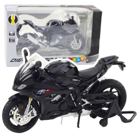 MOTOCYKL SPORTOWY METALOWY ŚWIATŁA DŹWIĘKI CZARNY S1000 1:12