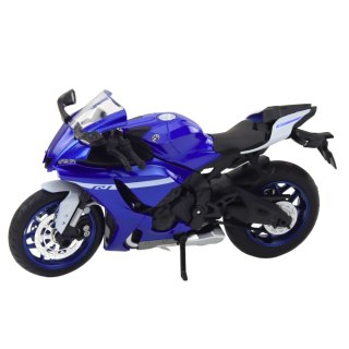 MOTOCYKL SPORTOWY METALOWY ŚWIATŁA DŹWIĘKI GRANATOWY R1 1:12