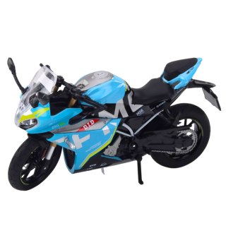 MOTOCYKL SPORTOWY METALOWY ŚWIATŁA DŹWIĘKI NIEBIESKI 1:12
